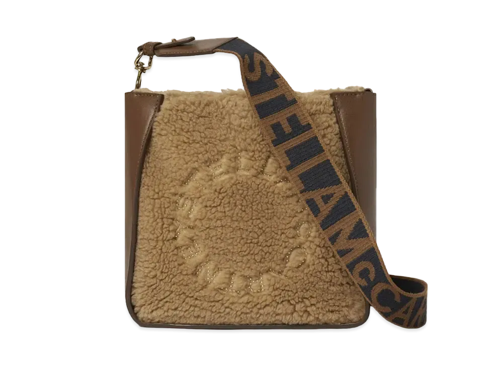 Stella McCartney Stella Logo Teddy Mat Shoulder Bag "Biscuit"