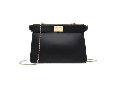 FENDI Peekaboo Iseeu Clutch Nappa Leather Bag "Black"