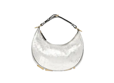 FENDI Fendigraphy Small Laminate Leather Bag "Silver"