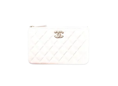 CHANEL Small Pouch Grain Shiny Calfskin "Pink"