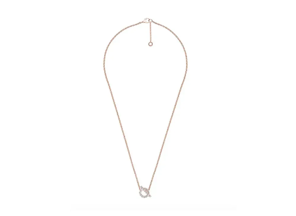 Hermes Finesse Pendant "Pink Gold/Diamond"