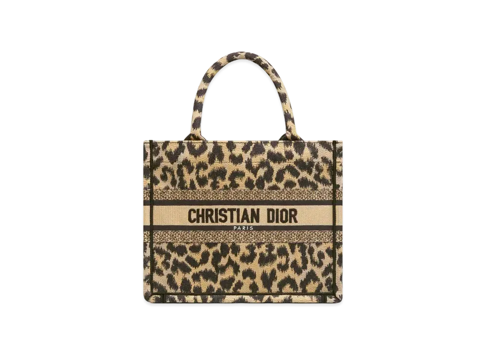 Dior Dior Book Tote Small Bag Mizza Embroidery "Leopard"