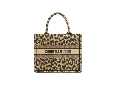 Dior Dior Book Tote Small Bag Mizza Embroidery "Leopard"