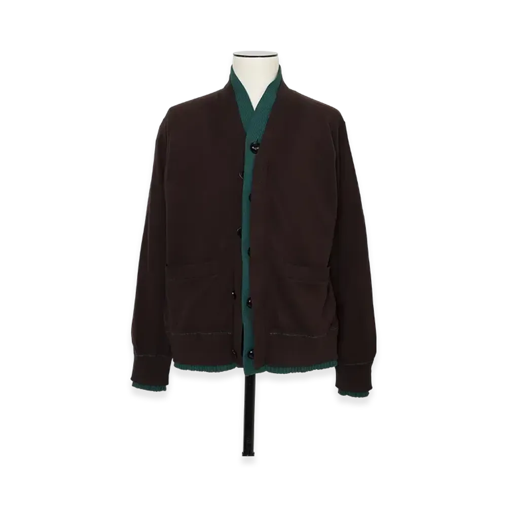 sacai Cotton Cashmere Knit Cardigan "Brown"