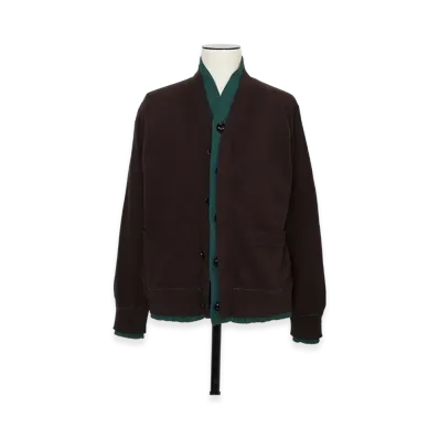 sacai Cotton Cashmere Knit Cardigan "Brown"