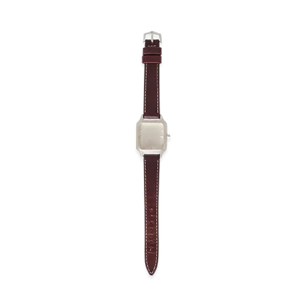 OUR LEGACY Women's No Time Watch "Sterling Silver Burgundy Strap"