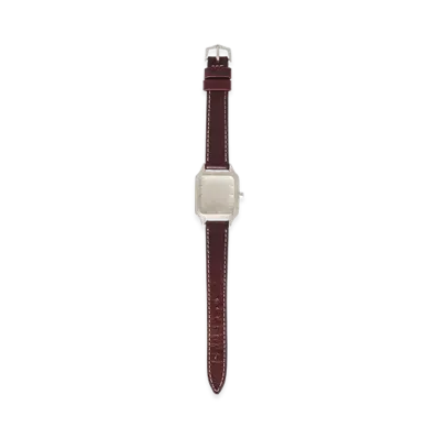 OUR LEGACY Women's No Time Watch "Sterling Silver Burgundy Strap"