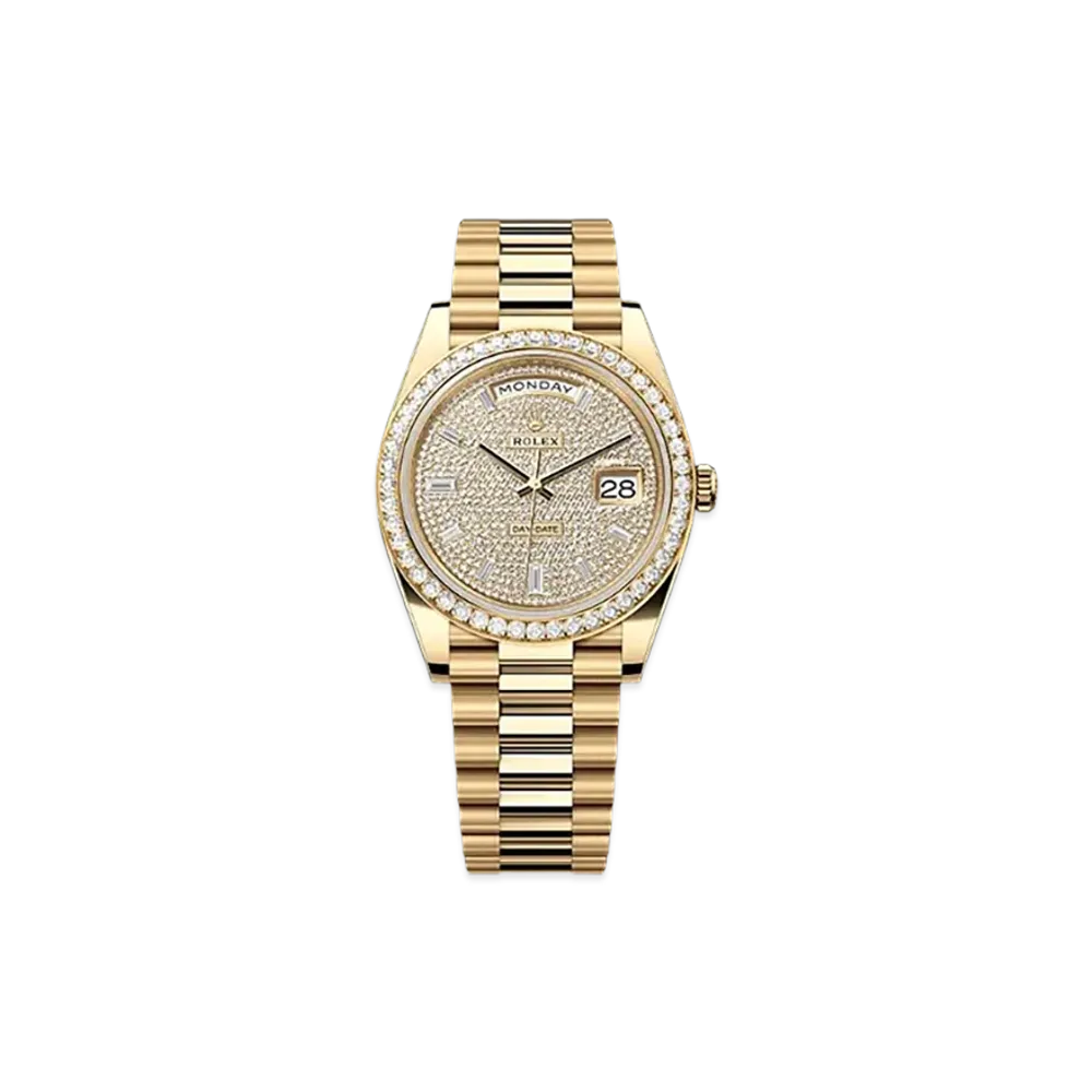 ROLEX Day-Date 40mm Yellow Gold Diamond 228348RBR "Pave diamonds"