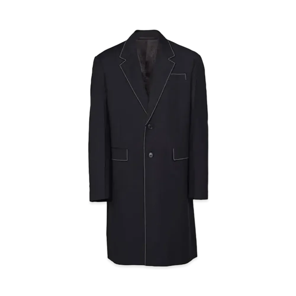 PRADA Single Breasted Wool Coat "Black"