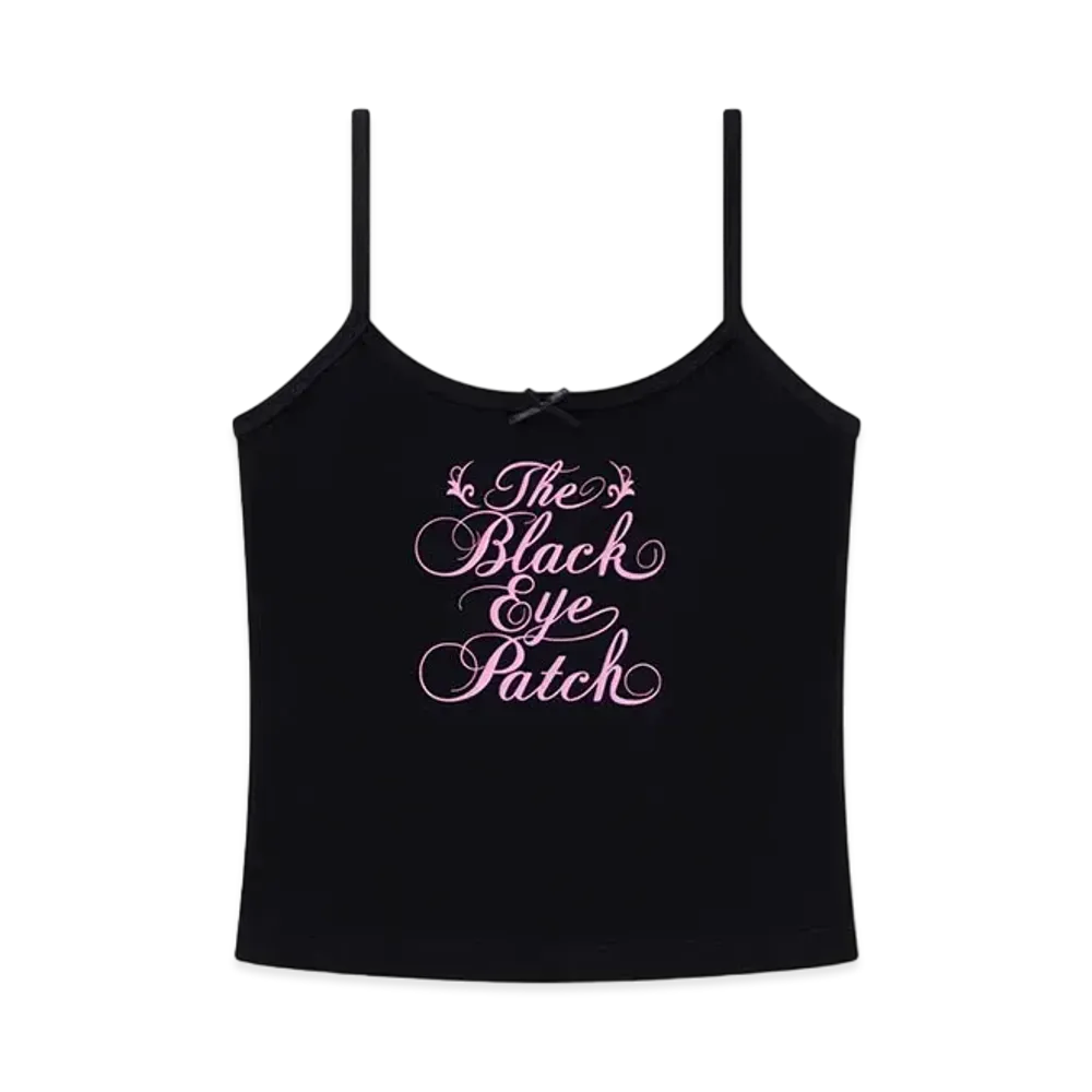 BlackEyePatch Dolly Script Ribboned Camisole "Black"
