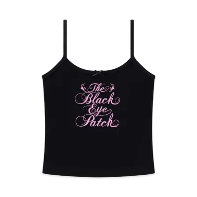 BlackEyePatch Dolly Script Ribboned Camisole "Black"