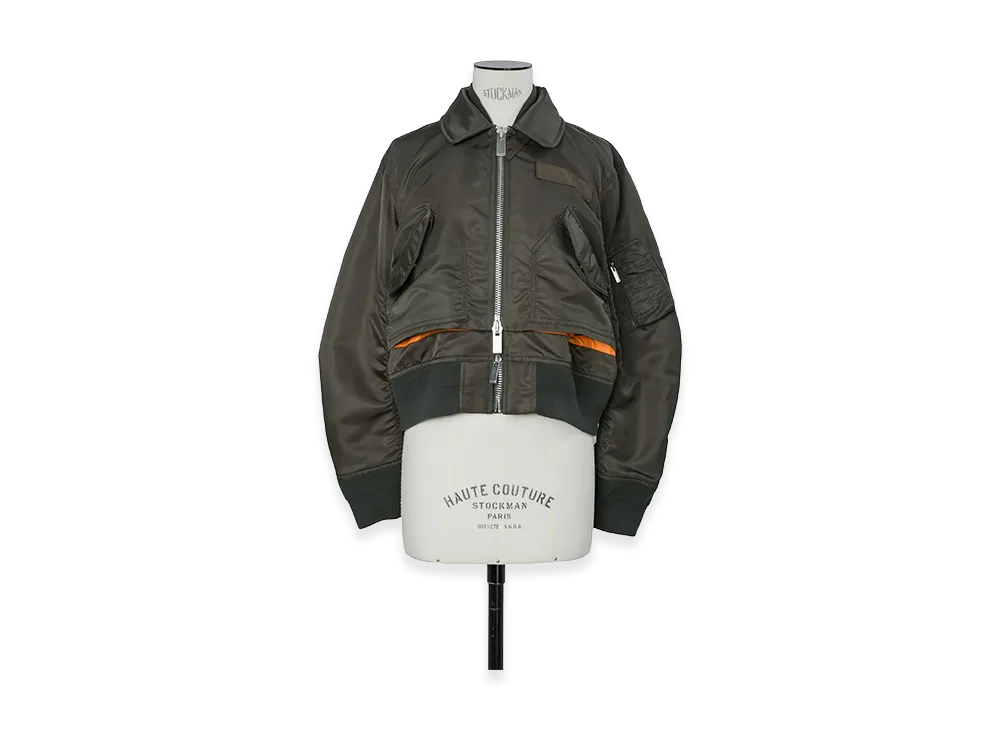 sacai Women's Nylon Twill Blouson "Dark Khaki"