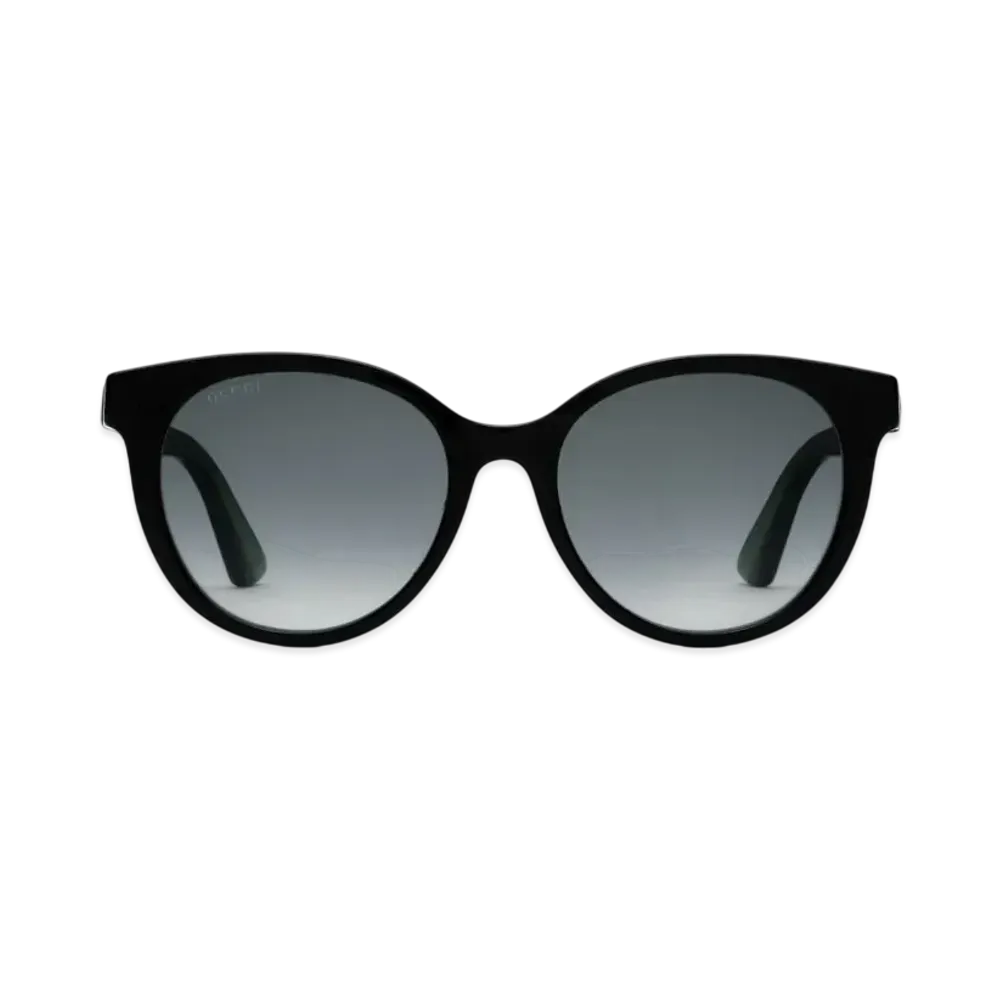 GUCCI Round-Frame Sunglasses "Shiny Black"