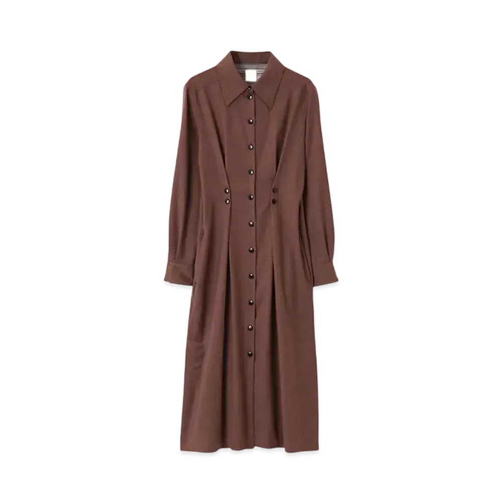 Paul Smith Women's Wool Flannel Shirt Dress "Coral"