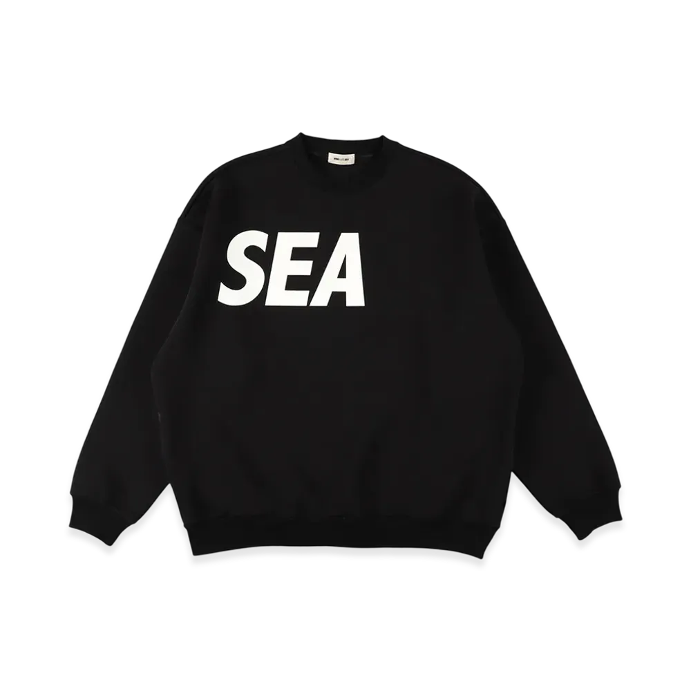WIND AND SEA Relaxed Fit Crewneck Ponte Sweatshirt "Black"