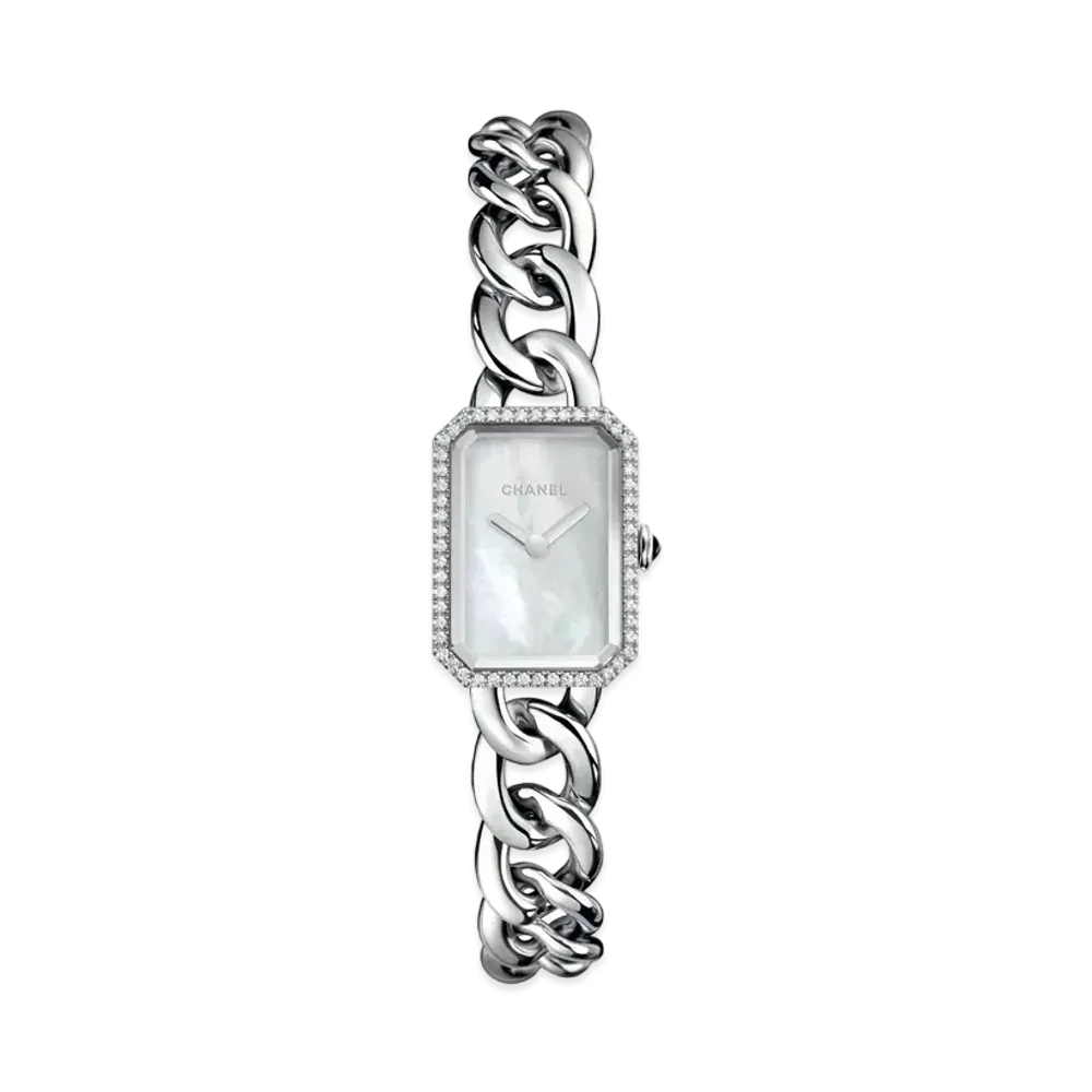 CHANEL Premiere White Shell Stainless Steel Bezel with Diamonds "White"