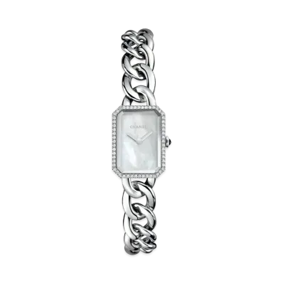 CHANEL Premiere White Shell Stainless Steel Bezel with Diamonds "White"