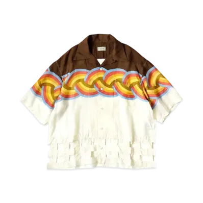 KAPITAL Silk Rayon Rainbow Wind Pen Aloha Shirt "Brown Kinari"