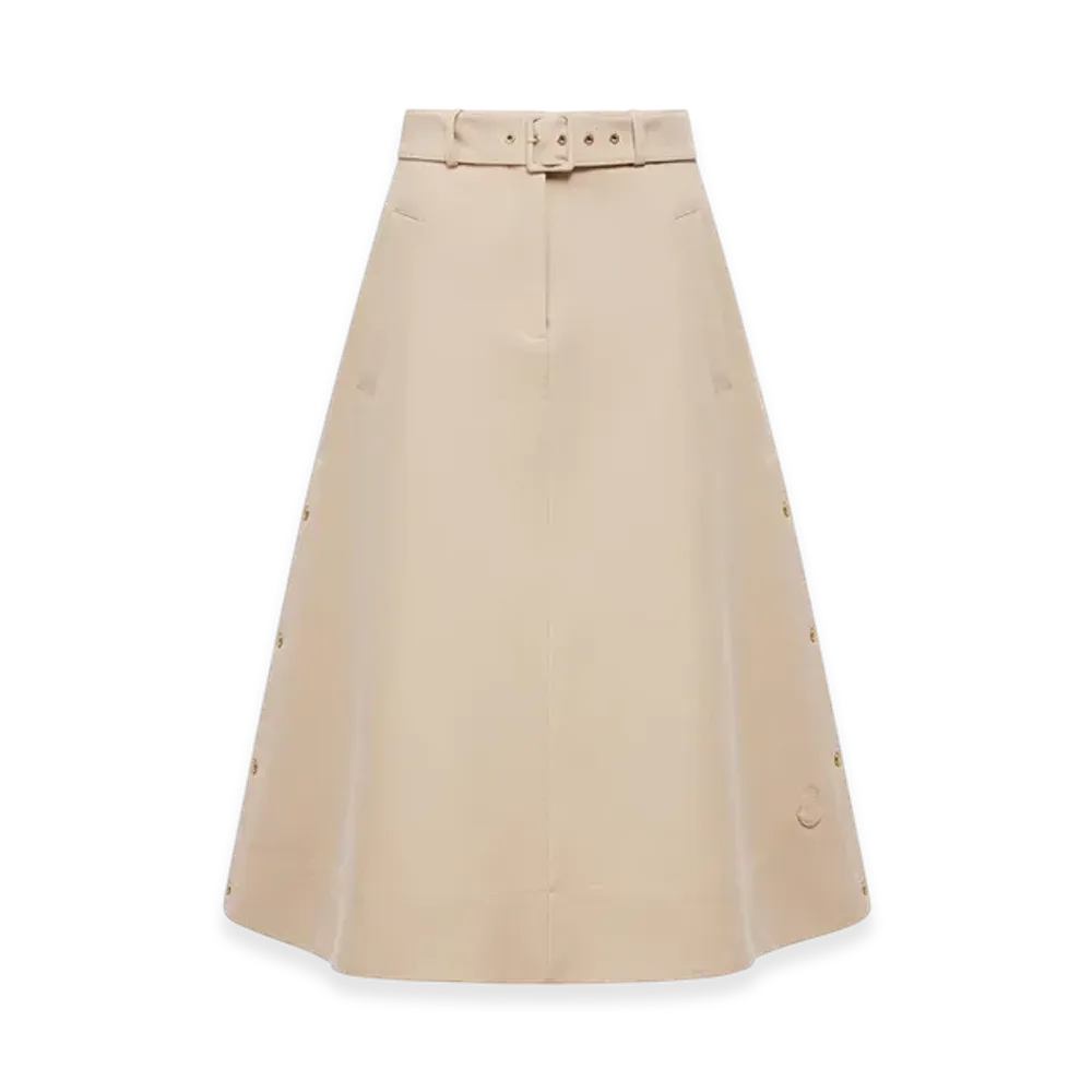 MONCLER Cotton Midi Skirt "Beige"