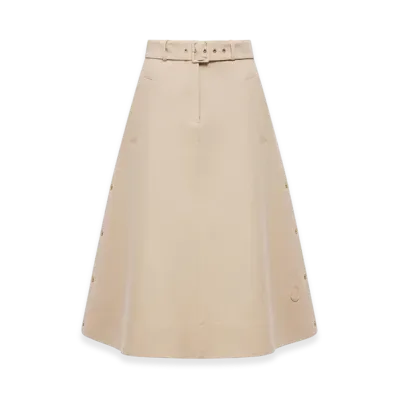 MONCLER Cotton Midi Skirt "Beige"