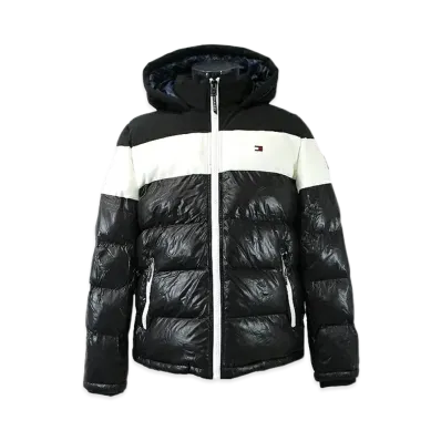 TOMMY HILFIGER Nylon Hooded Puff Blouson "Black"