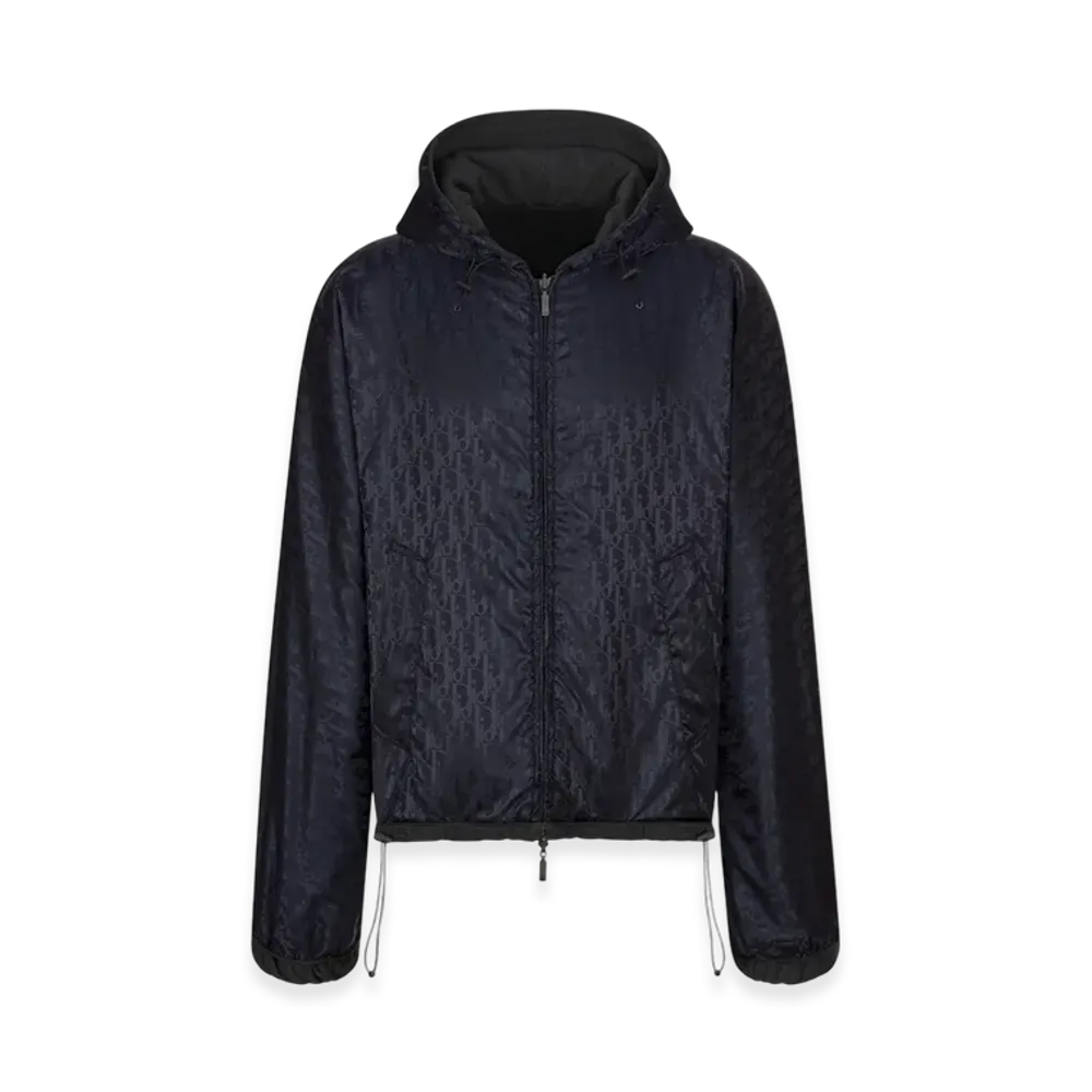 Dior Couture Cotton Fleece Reversible Hooded Track Jacket "Black"