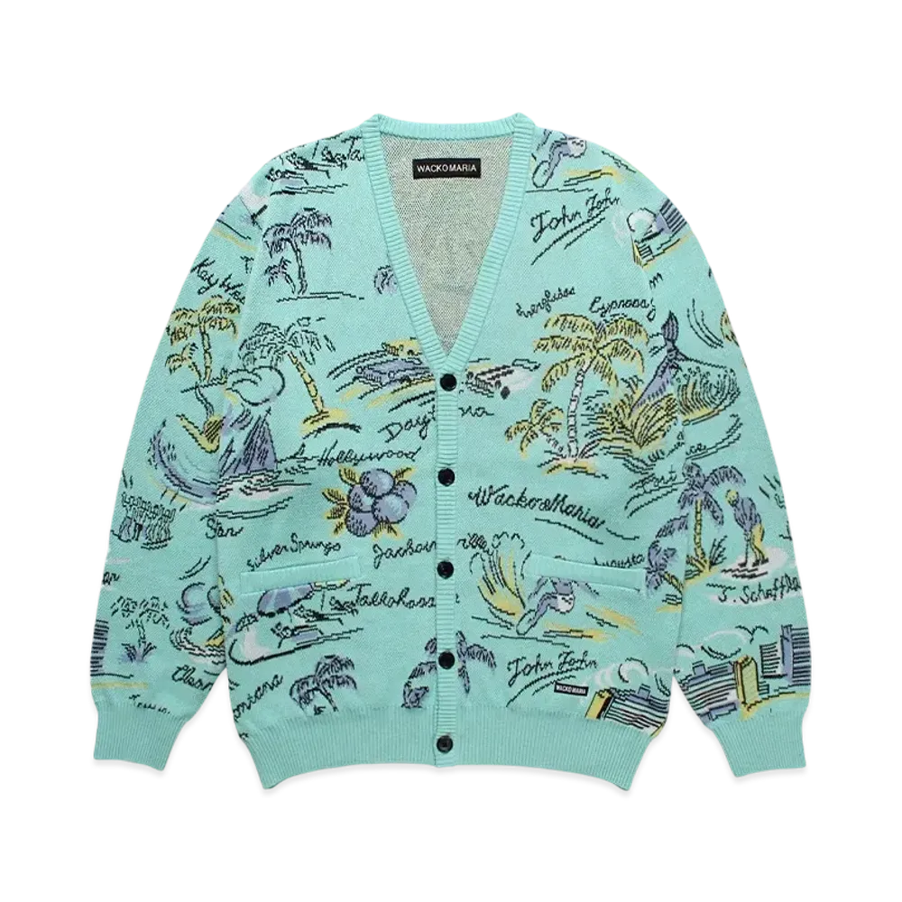 WACKO MARIA Jacquard Knit Cardigan "Mint"