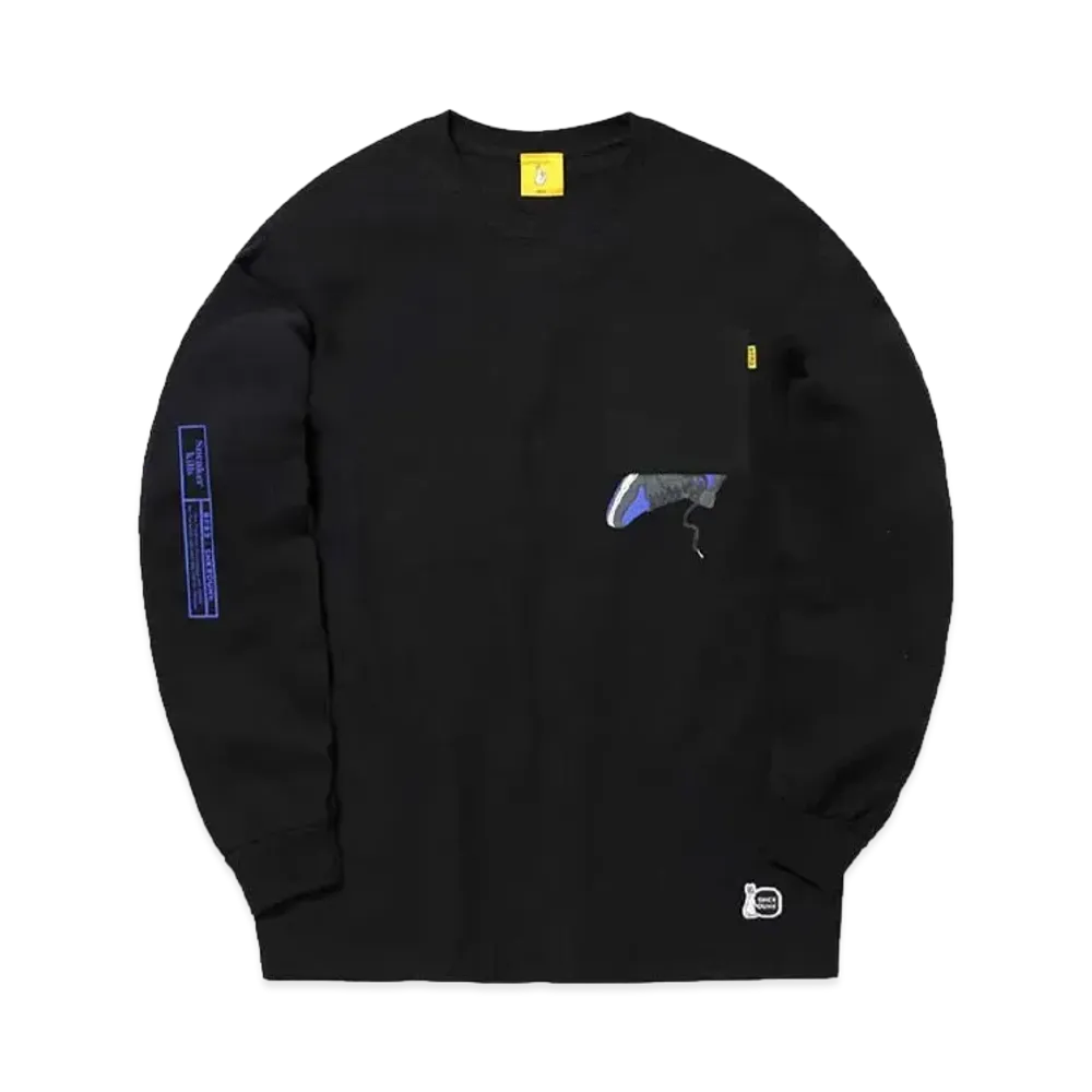 SNKRDUNK collaboration with #FR2 Sneaker kills Long sleeve T-shirt "Black×Blue"