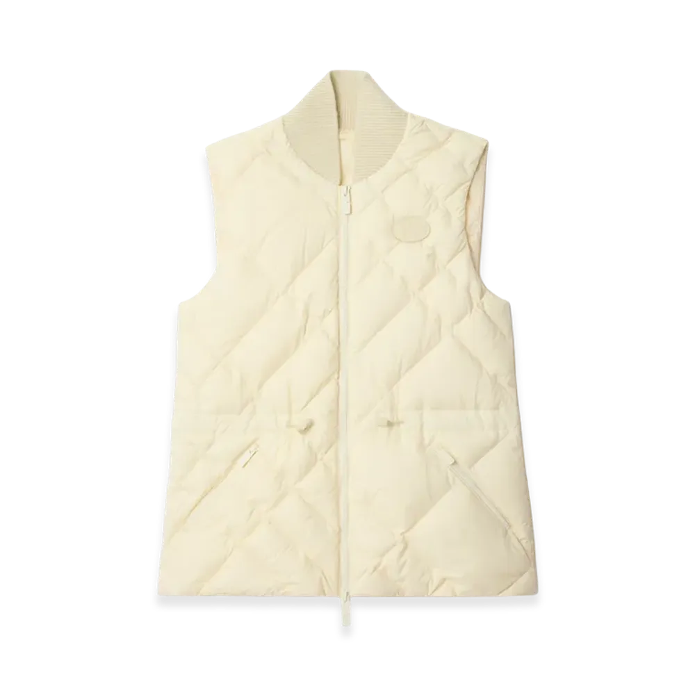 Burberry Women's Check Stitch Nylon Gilet "Ceramic White"