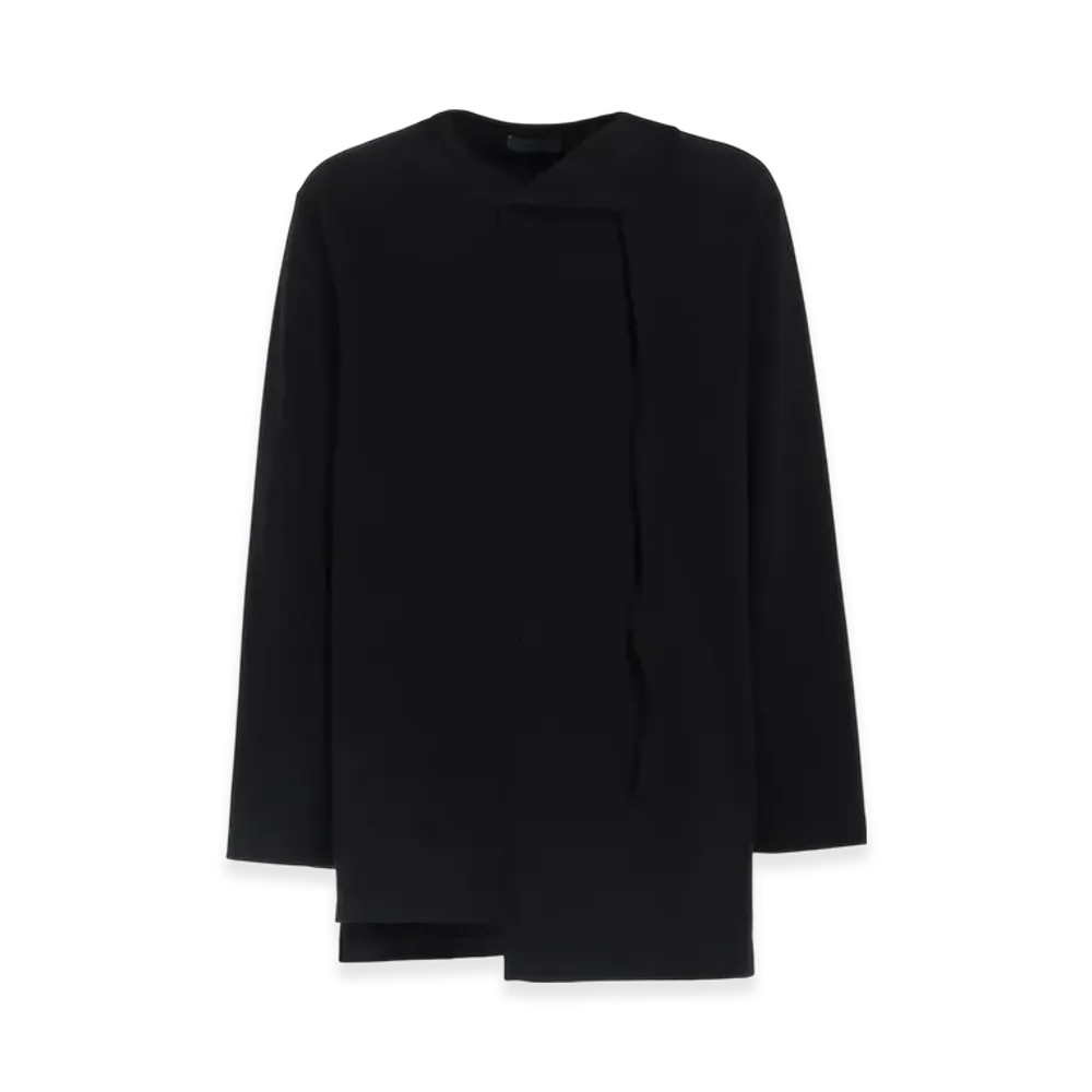 Yohji Yamamoto POUR HOMME Masterseed Single Jersey Assymetry Collar L Sleeve T "Black"