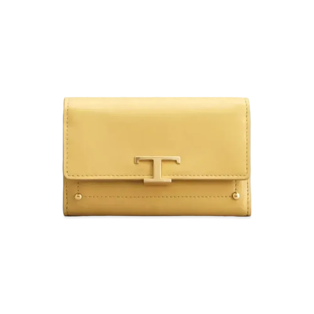 TOD'S T Timeles Leather Wallet "Yellow"
