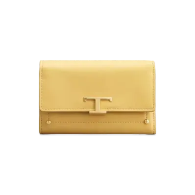 TOD'S T Timeles Leather Wallet "Yellow"