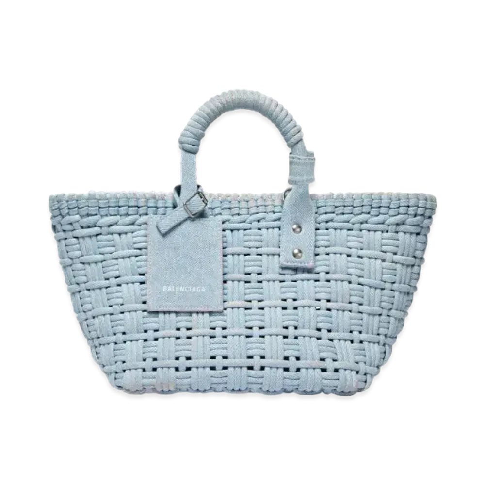 BALENCIAGA Bistro Denim XS Strap Basket Bag All In One "Light Blue"