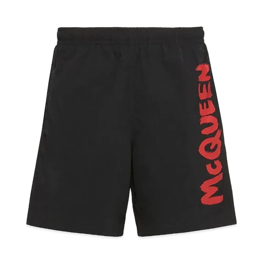 Alexander McQUEEN Graffiti Swim Shorts "Black"
