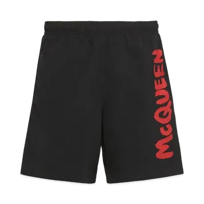 Alexander McQUEEN Graffiti Swim Shorts "Black"