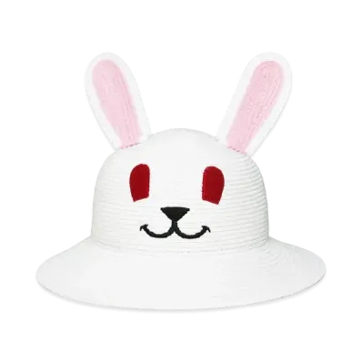 FR2 Rabbit Paper Straw Hat Kids "White"