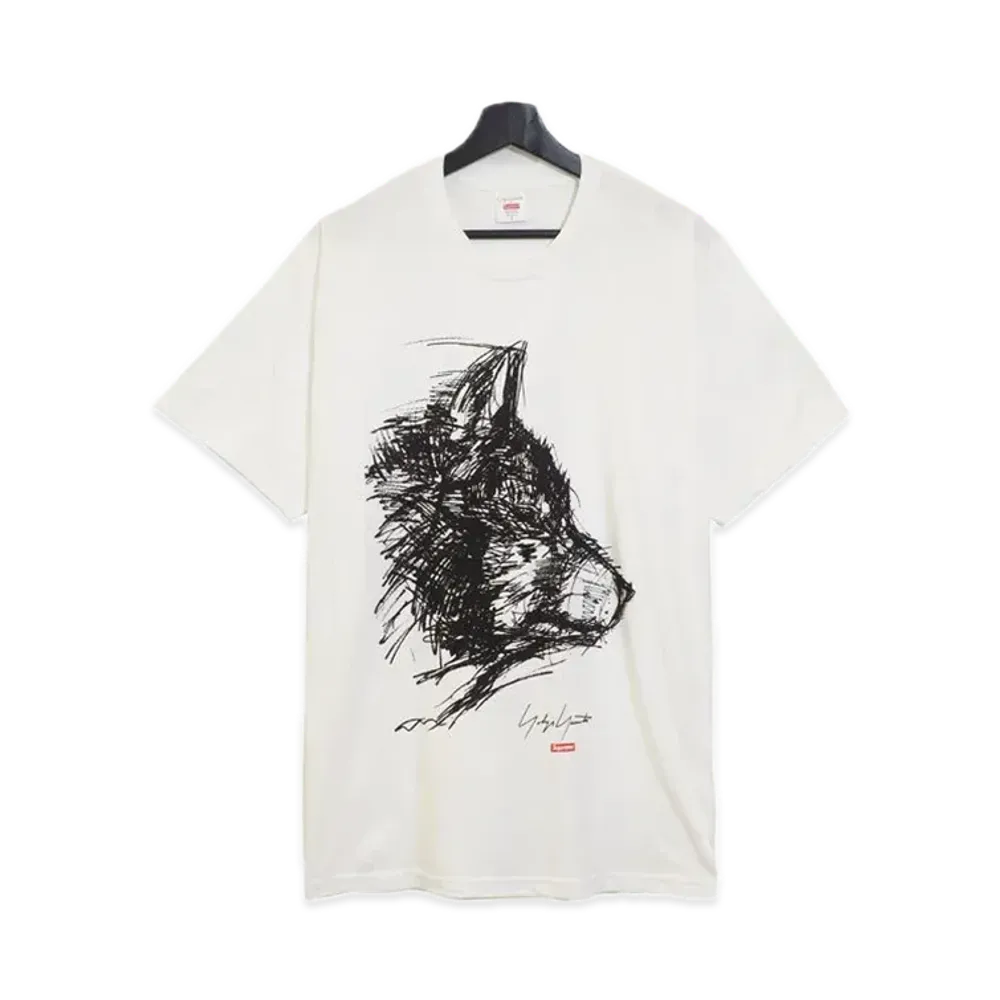 Supreme x Yohji Yamamoto Scribble Wolf Tee "White"