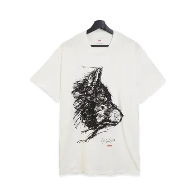 Supreme x Yohji Yamamoto Scribble Wolf Tee "White"