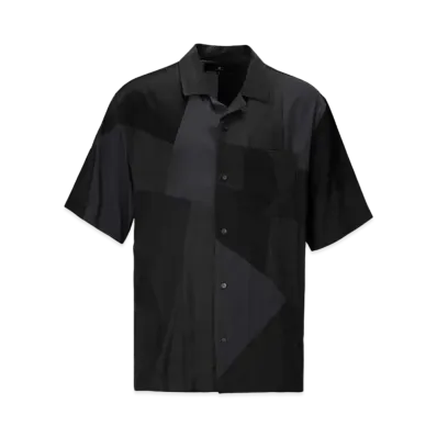 ANREALAGE Panel Patchwork Rayon Shirt "Black"