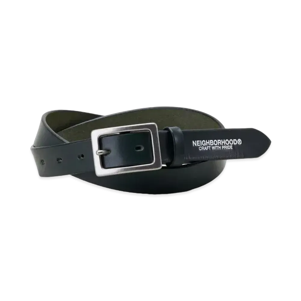 NEIGHBORHOOD Leather Plain Belt "Green"
