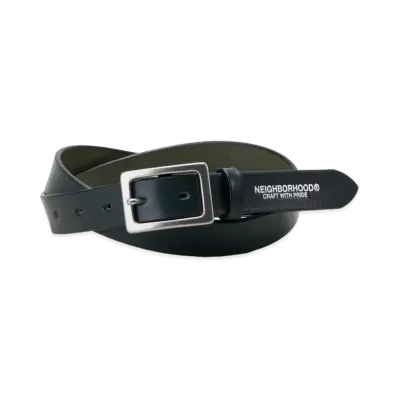 NEIGHBORHOOD Leather Plain Belt "Green"