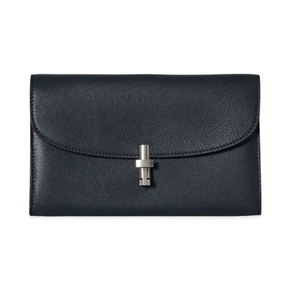 The Row Sofia Continental Wallet in Leather "Virginia Blue"
