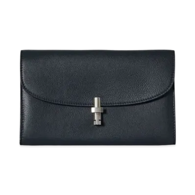 The Row Sofia Continental Wallet in Leather "Virginia Blue"