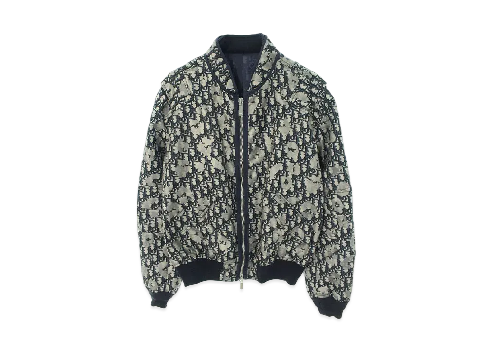 Dior Oblique Zip Up Bomber Jacket "Gray"