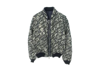 Dior Oblique Zip Up Bomber Jacket "Gray"