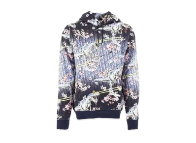 Dior x Hajime Sorayama Men's Cotton Gooded Sweatshirt with Allover Print Pullover Hoodie "Navy"