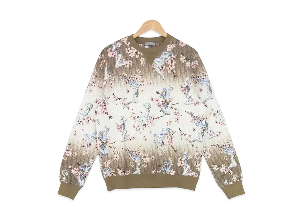 Dior x Hajime Sorayama Men's Graphic Print Sweatshirt Allover Print Trainer "Beige"