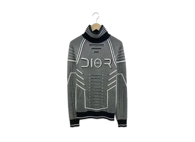 Dior x Hajime Sorayama Men's Technical Wool Turtleneck Sweater "Gray"