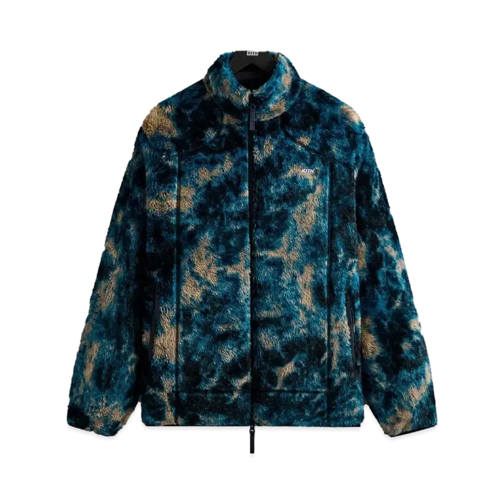 Kith Ice Dye Harper Vintage Sherpa Full Zip Jacket "Indigo"