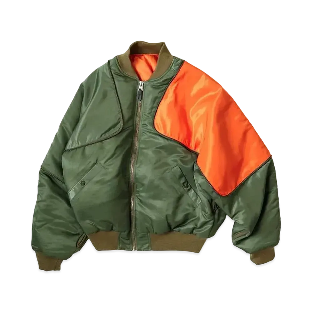 KAPITAL MA-1 NYLON SHAM BOMBER JACKET "Khaki"